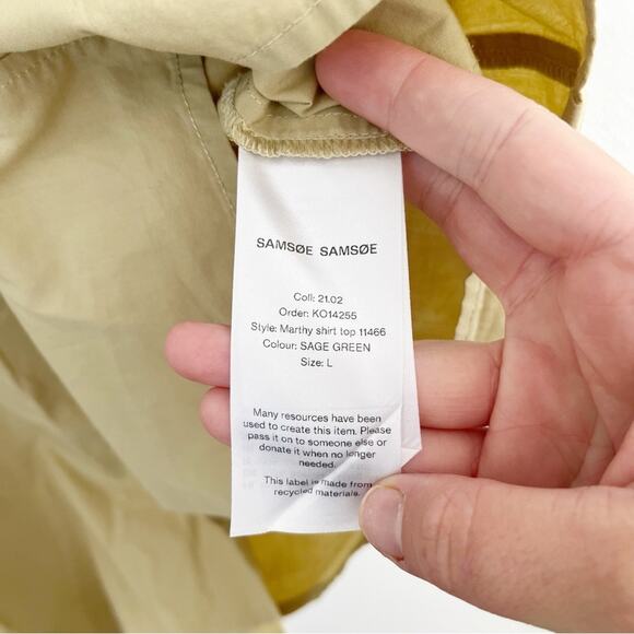 Samsoe Samsoe Ruffle Button Blouse Top Sz L - Picture 6 of 8
